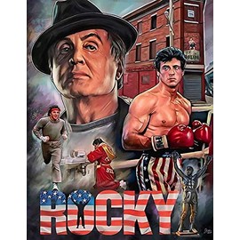ROCKY BALBOA Movie inspired Boxing GYM Fitness Vintage Wall tin Plaque 20x15cm - Pub Shed Bar Man Cave Home Bedroom Office Kitchen Gift Metal Sign - Sketch Artist Art