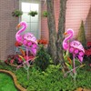 Outdoor Solar Garden Lights Hollow Metal Flamingo Lawn Light LED