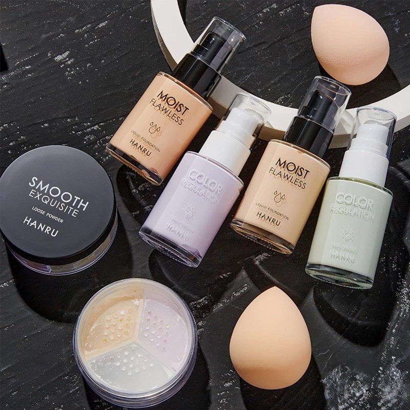 AmiCera Foundation Set, 4Pcs Liquid Foundation Sets Matte Liquid Full