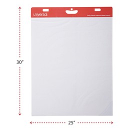 Universal 35603 Self Stick Easel Pads, Unruled, 25 x 30, White, 30-Sheet Pads (Case of 2 Pads)