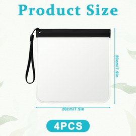 4Pcs Airport Security Liquids Bags, 20 x 20 CM TSA Approved Clear Travel Toiletries Bag Waterproof and Leakproof Travel Organizer Pouch for Women Men Passports Cosmetics Jewelry Stationery