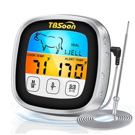 Multifunctional Digital Thermometer for Cooking,Food Thermometer+Thermometer Alarm+Kitchen Timer,Large Color Screen,Instant Read,Fast Response,grill bbq accessories,Desk Kitchen Meat Thermometer-DMT03