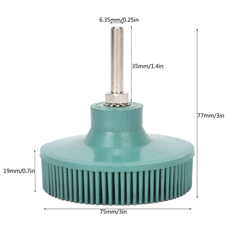 3 Inch Bristle Disc Emery Rubber Abrasive Brush Deburring Polishing