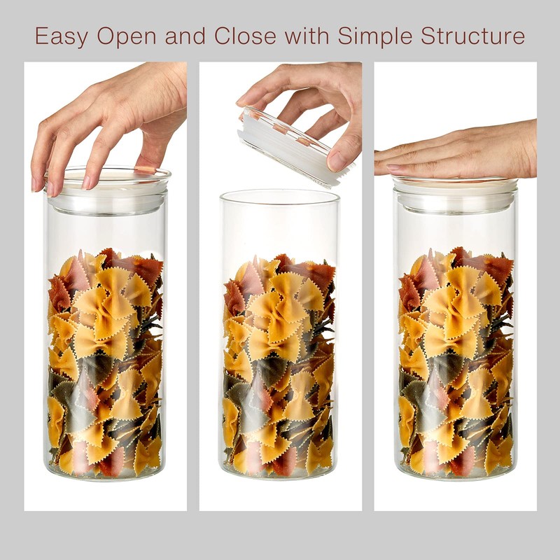 ZENS Glass Canisters Jar with Lid, Airtight Sealed 15 Fluid