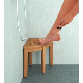 AquaTeak 12" Kai OptiAREA Corner Teak Shaving & Washing Foot Rest