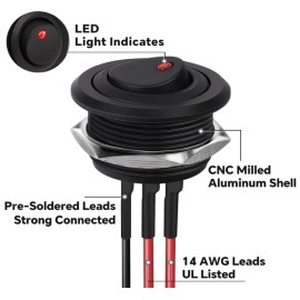 Unbranded 12V 20A ON/OFF ROCKER SWITCH WITH RED LED POWER LIGHT