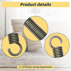 YeuauTa 5-1/8"Recliner Springs Replacement 1-Pack, Stainless Steel Recliner Springs, Chaise Longue Extension Springs Compatible with Ashley and Homestretch recliners.
