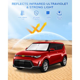 Canvcle - Parasoles para Kia Soul 2020-2024 2025, accesorios para parabrisas, parasol lateral para ventana trasera, protección de privacidad para mantener el vehículo fresco, negro, 6 unidades