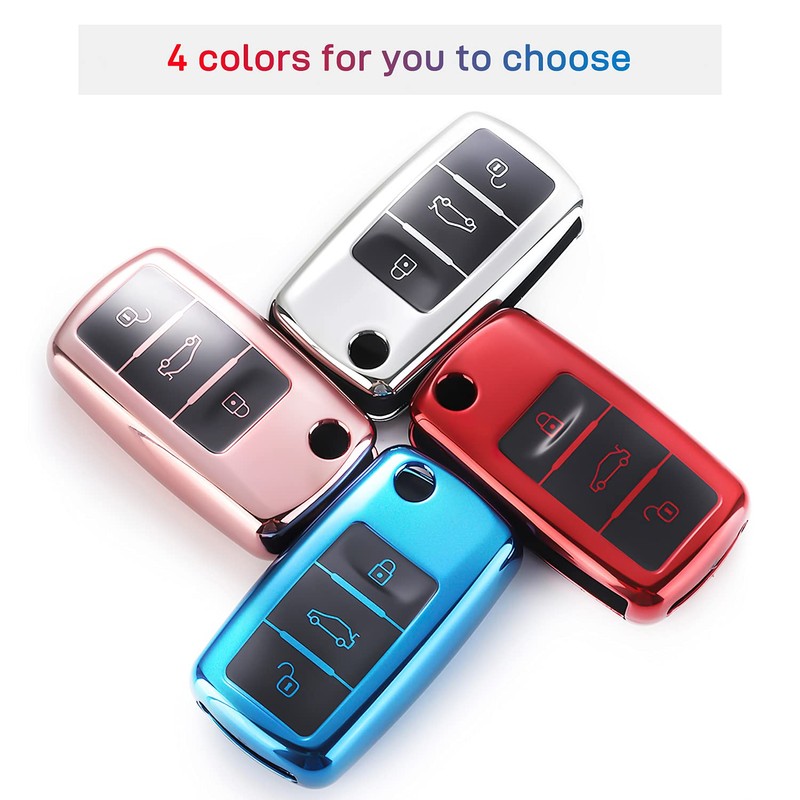 QBUC Car Key Case for VW, TPU Dustproof Key Box,