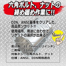 SK11 Socket, 12 Angle, S4-22, Double Side Width: 0.9 x 0.5 inches (22 x 12.7 mm), 1 piece