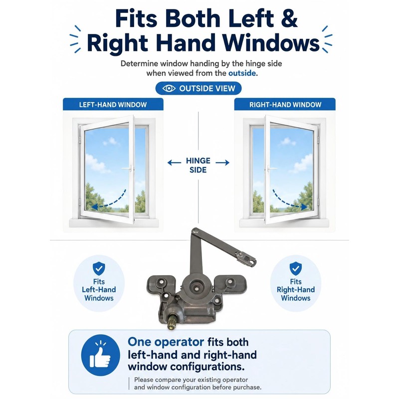 Ruigrit Casement Window Operator Split Arm, Non-Handed Compatible with Andersen