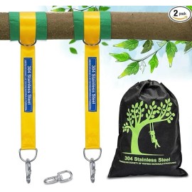 10ft Tree Swing Hanging Kit, Safe Straps with Carabiners, 2,200lb Strength