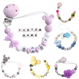 Sujetadores de chupetes personalizados con nombres, regalos personalizados para recién nacidos