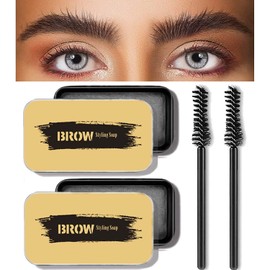 Jabón para Cejas, 2pcs Soap Brows, Eyebrow Soap Kit, Jabón para dar Forma a Las Cejas, Gel para Jabones de Cejas en 3D Crema, Wild Eyebrow Shape Soap, Impermeable de Larga Duración, 3D Con Cepillos Para Cejas Naturales