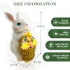 KOOY Garden Statues Bunny with Solar Lantern Outdoor Rabbit Holding