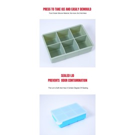 2 Pack 6-Grid Silicone Ice Cube Trays, Purple And Blue Food-Grade Ice Cube Trays, BPA-free, Non-Toxic, Easy To Demould, Leak-Proof, Suitable For Home, Parties, Travel (Purple)