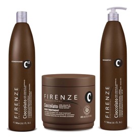 Firenze Professional Anti-aging Care Bundle - Cioccolato Shampoo, Intense Conditioner and Cioccolato Mask Treatment Pack with Includes Gift Bag