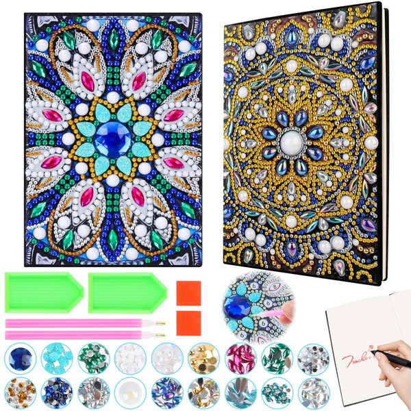 Fonyet Set of 2 Diamond Painting Mandala A5 Notebook Craft