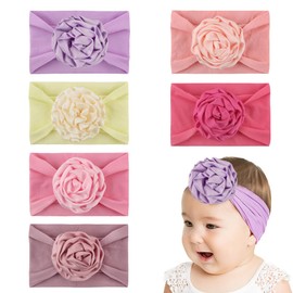 Knitted Headband for Children, Pack of 6 Lined Headband Hair Band Ear Warmers for Women and Girls, Knitting Pattern with Bow and Soft Fleece Lining for Winter and Spring