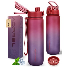 AOPREL Leakproof Water Bottle 1L/650ML with Time Marker, BPA-Free Tritan