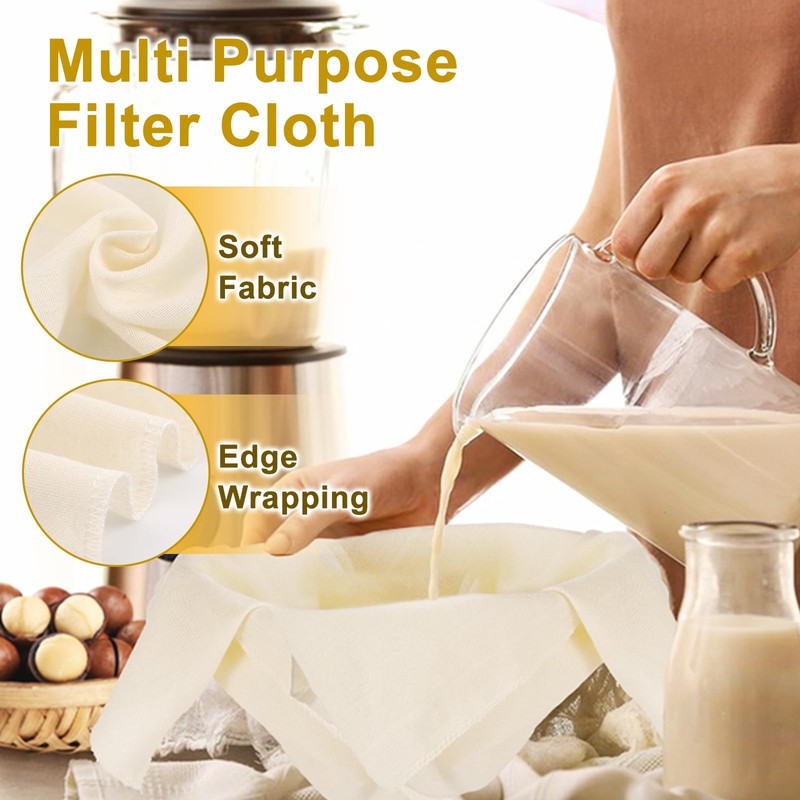 Quelcc Pack of 4 Straining Cloth, Cheese Cloth and Dumpling