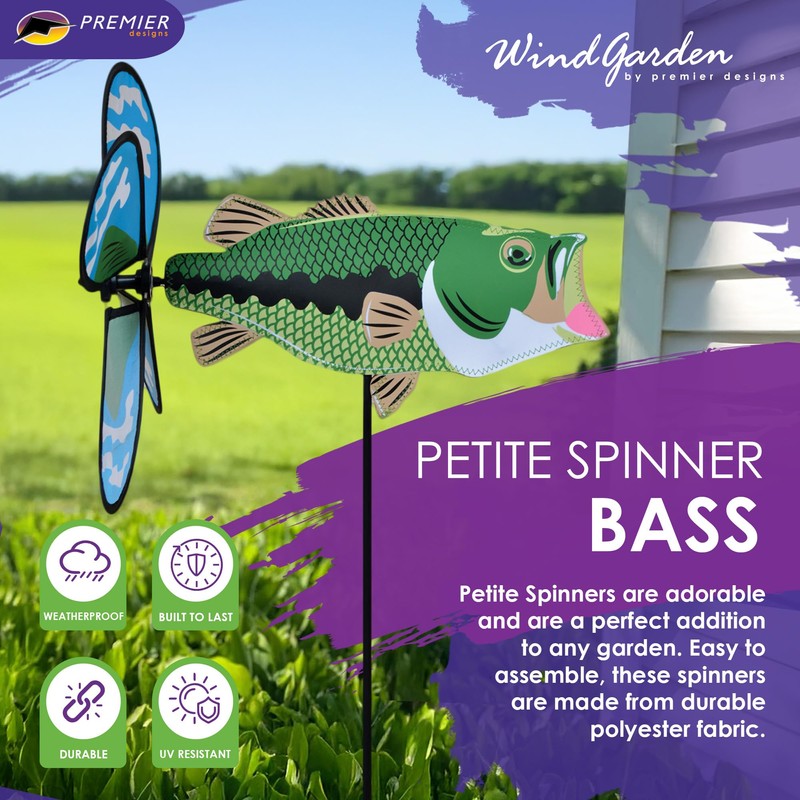 Premier Kites Petite Spinner Bass – Whimsical Wind Spinner for
