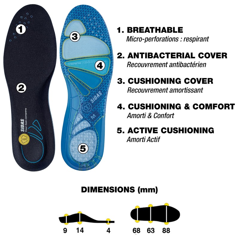 SIDAS Adult Cushioning Gel Sole, blue