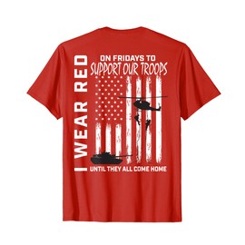 Red Friday Military Veteran Support Our Troops American Flag T-Shirt