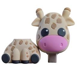 Ulticool - USB C Stick - Giraffe 64 GB - Pretty Sweet Cute USB - Memory Stick Data Storage - Memory Flash Pen Drive - Memory Stick - Unique Original Design - USB C Stick - Beige Pink