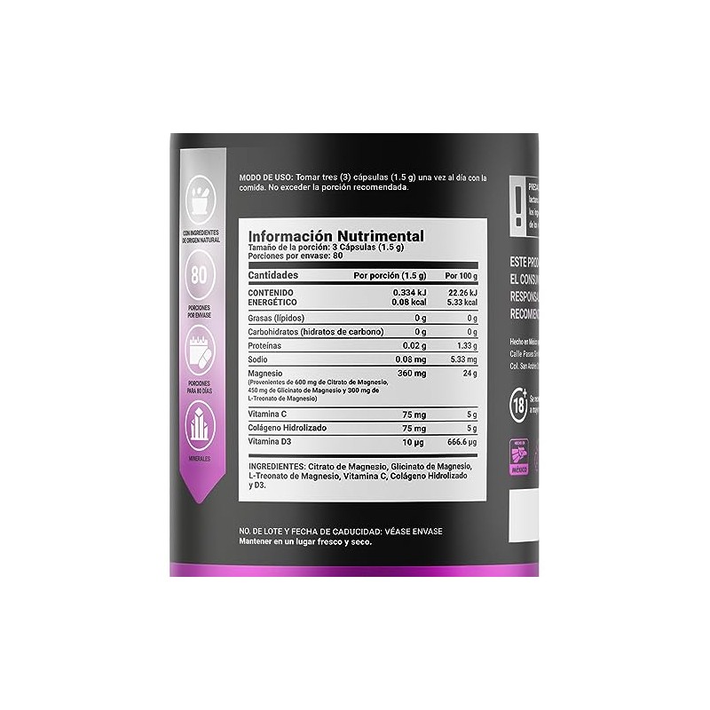 B Life Mezcla de Magnesios Premium con 240 cápsulas