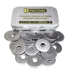 Washers Metal Stainless Steel M6: Box of 30 Extra Large (Inner Diameter = 6.4 mm x Outer Diameter = 24 mm) Flat Type LL Made of A2 Stainless Steel | Body DIY Repair |