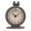 Creative Co-Op Grey Pewter Mantel Clock with Birds