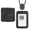 Larpur Retractable Badge Holder, PU Leather Work ID Card Holder