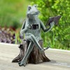 SPI Home Cast Aluminum Joy of Reading Frog Garden Sculpture