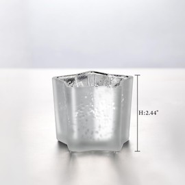 Letine 8pc Frosted White Star Tea Light Candle Holders - Mercury Glass Votive Holders for Wedding, Diwali, Fall & Holiday Decor - Elegant Starlight Vessels (2.44" Height, 1.45" Base)