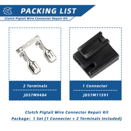 Clutch Pigtail Wire Connector Repair Kit, Clutch Wire Connector Compatible with John Deere Mowers for Models 57M11591, 57M9621, 57M8888, GY20878, AM121972, TCA15800, TCA21167, etc., 1 Set