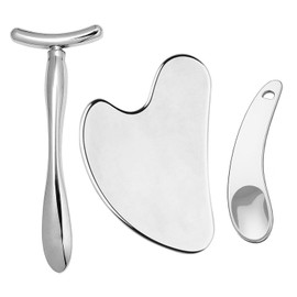 3 Stück Gesichtsmassagegerät, Edelstahl-Massagegerät, Gesichtspflege-Zubehör, Handmassage-Werkzeuge