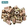 sourcing map 100Pcs Threaded Inserts, M8-1.25x18 Zinc Alloy Hex-Flanged Nut