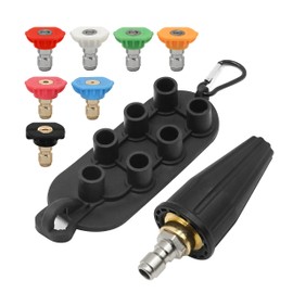 CADUFUELLY Pressure Washer Turbo Nozzle 4000 PSI, 9-Pack High Pressure Washer Nozzle Tip Kit, Rotating Turbo Nozzle 4.0 Orifice, 5 Nozzle Tips with Nozzle Holder