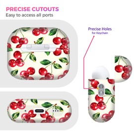 GlamCase Compataible with AirPods Pro 2nd Generation - Cherry Watercolor Pattern Design Printed Cute Plastic Hard Snap on Protective Designer AirPod Case/Cover for AirPods Pro 2.