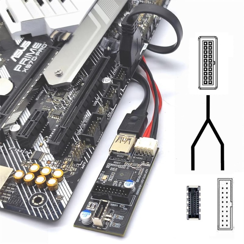 xiwai Dual Ports USB 3.0 19/20Pin & Type-E Female Header