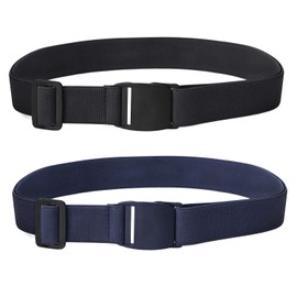 JASGOOD Womens Invisible Belt Comfortable Elastic Adjustable No Show Web Belt for Women or Men, Black+Blue,US Size 0-14