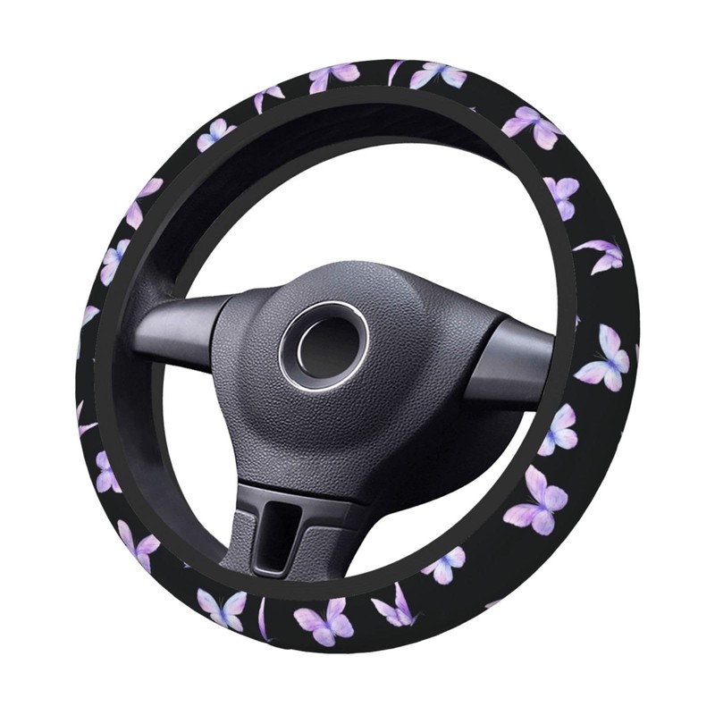 Purple Butterfly Car Steering Wheel Cover Non-Slip