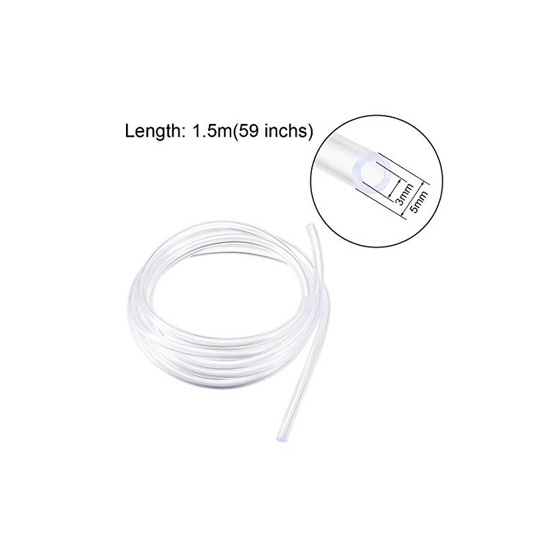 sourcing map PVC Hose Pipe, 3mm (0.11") ID x 5mm