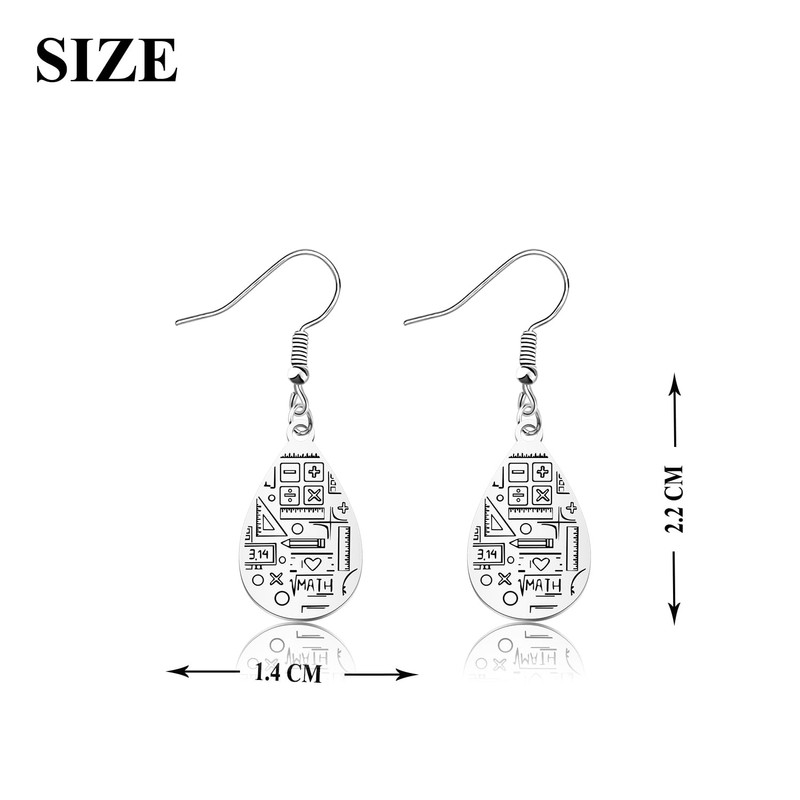 OKEYCH Math Lover Gift Math Teardrop Earrings Math Teacher Jewelry