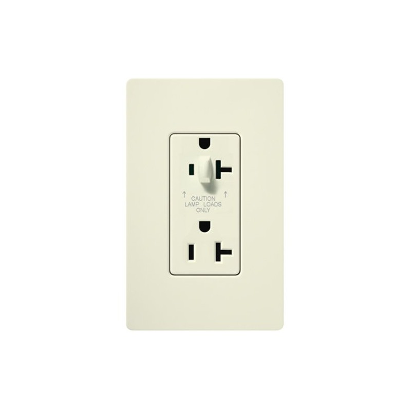 Lutron SCR-20-HDTR-BI Satin Colors 20-Amp Half Dimmable Tamper Resistant Receptacle,