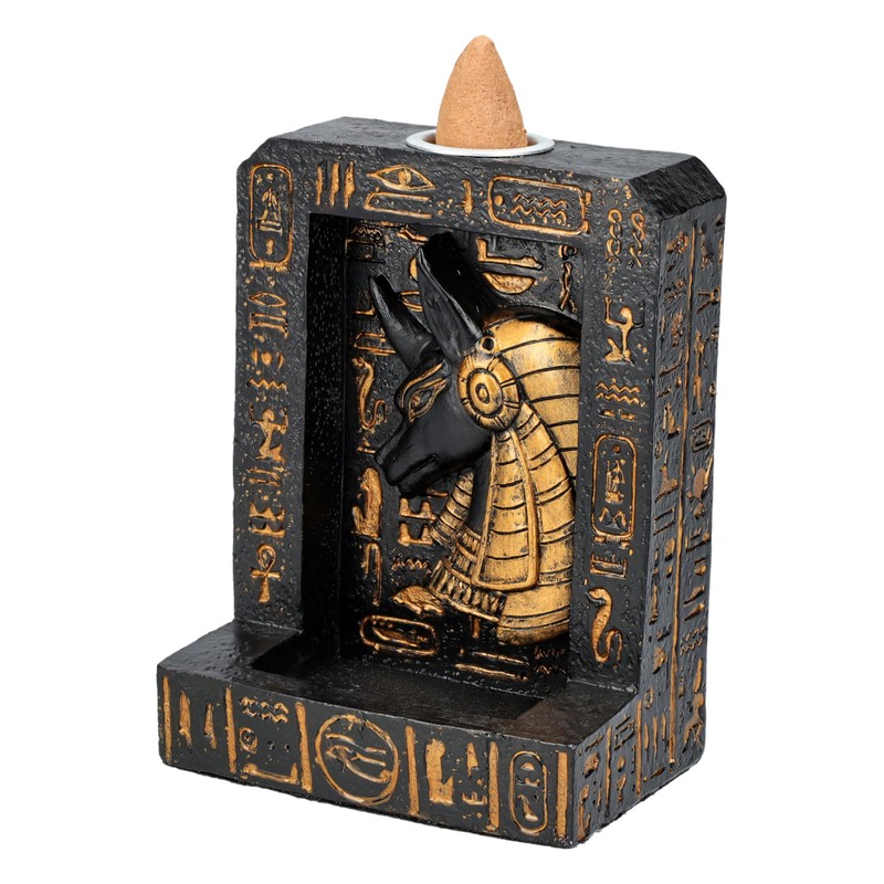 Anubis Egyptian Backflow Incense Holder - 10 cm Height, Hand