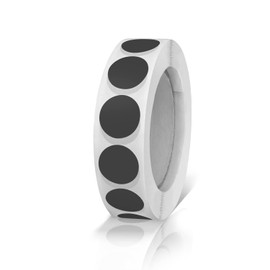 Round Stickers Black 13mm Circle Labels with Color Coding Dot Sticker Waterproof Removable Roll of 1000