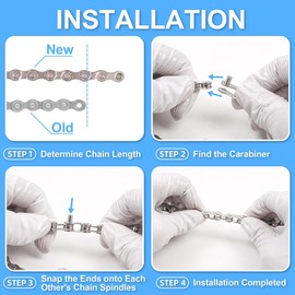 6/7/8 Speed Bike Chain, Oture 1/2" x 3/32" Universal Bicycle Chain, Carbon Steel Smooth Shifting Chains, 116 Links with Press-in Connector, for Most Road Mountain Bikes