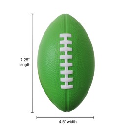 LMC Products - Pelotas de fútbol de espuma para deportes de fútbol (7,25 pulgadas, fácil agarre), Verde, 7.25 Inches